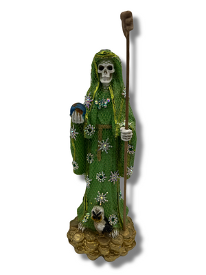Doña Queta Hand Dressed Santa Muerte Statue With Hand Written Blessings & Photo