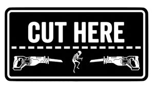 Cut Here Sticker
