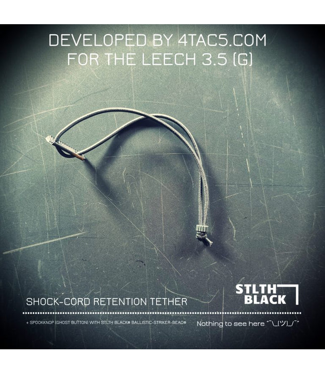 SHOCK-CORD RETENTION TETHER + GHOST BUTTON + BALLISTIC-STRIKER-BEAD® BY STLTH BLACK®